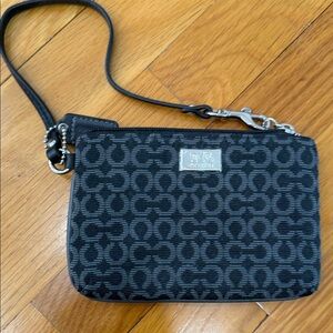 Coach Black and Gray Patterned Wristlet
